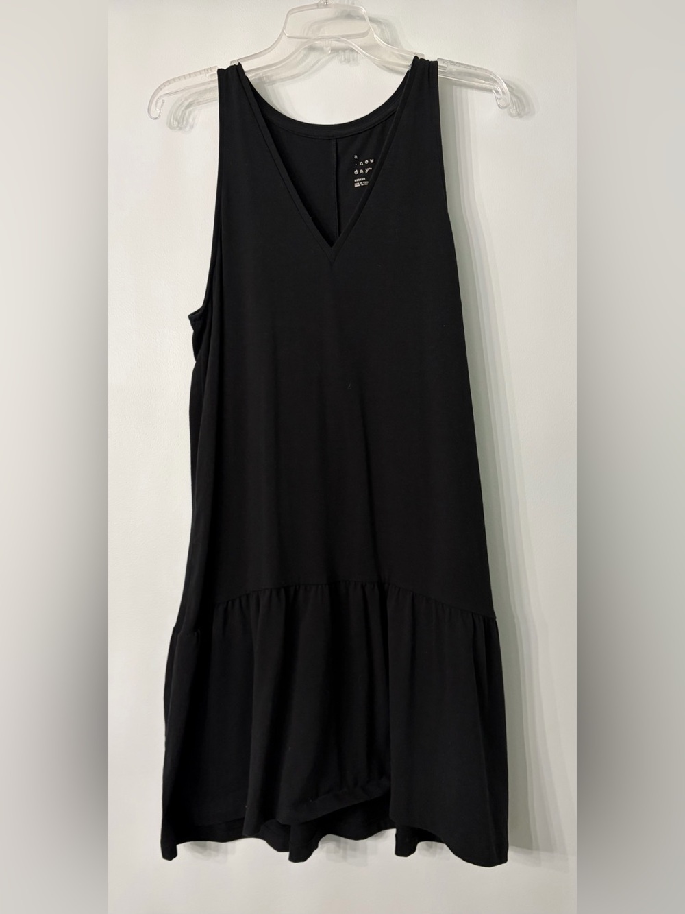 a new day Black V-Neck Tiered Midi Sundress
